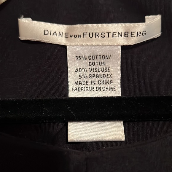 DVF Black Midi Dress spandex/cotton - Picture 2 of 2